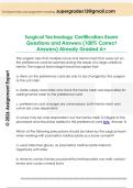 Surgical Technology Certification Exam  Questions and Answers &lpar;100&percnt; Correct  Answers&rpar; Already Graded A&plus;