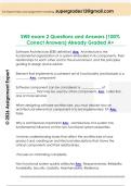 SWE exam 2 Questions and Answers &lpar;100&percnt;  Correct Answers&rpar; Already Graded A&plus; 