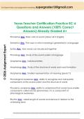 Texas Teacher Certification Practice EC-6  Questions and Answers &lpar;100&percnt; Correct  Answers&rpar; Already Graded A&plus; 