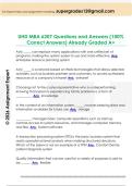 UHD MBA 6207 Questions and Answers &lpar;100&percnt;  Correct Answers&rpar; Already Graded A&plus; 