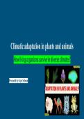 Climatic Adaptation to plants and animals 