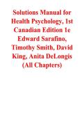 Instructor&rsquo;s Solutions Manual&colon; Health Psychology &lpar;1st Canadian Edition&rpar; &ndash; Sarafino&comma; Smith&comma; King&comma; & DeLongis