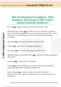 Web Development Foundations - D276  Questions and Answers &lpar;100&percnt; Correct  Answers&rpar; Already Graded A&plus; 