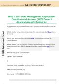 WGU C170 - Data Management Applications  Questions and Answers &lpar;100&percnt; Correct  Answers&rpar; Already Graded A&plus; 