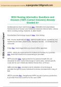 WGU Nursing Informatics Questions and  Answers &lpar;100&percnt; Correct Answers&rpar; Already  Graded A&plus; 