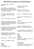 HOSA EMT Test Questions and Answers Rated A