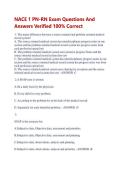 NACE 1 PN-RN Exam Questions And  Answers Verified 100&percnt; Correct