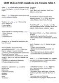 CERT SKILLS-HOSA Questions and Answers Rated A