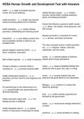 HOSA Human Growth and Development Test with Answers