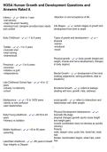 HOSA Human Growth and Development Questions and Answers Rated A
