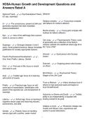 HOSA-Human Growth and Development Questions and Answers Rated A