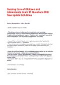 Nursing Care of Children and Adolescents Exam &num;1 Questions With New Update Solutions