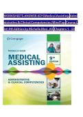 Worksheets Answer Keys &ndash; Medical Assisting&colon; Administrative & Clinical Competencies&comma; 9th Edition &lpar;All Chapters 1&ndash;58 Complete&comma; 2024 Verified Update&rpar; &ndash; Michelle Blesi &lbrack;NCLEX &vert; CMA &vert; Medical Assisting Exam Prep&rsqb;