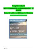 Test Bank&colon; Health Promotion Throughout the Life Span&comma; 10th Edition by Edelman - Chapters 1-25&comma; 9780323761406 &vert; Rationals Included