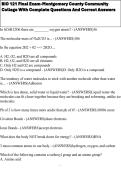 BIO 121 Final Exam-Montgomery County Community College With Complete Questions And Correct Answers