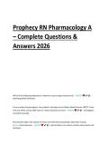 Prophecy RN Pharmacology A &ndash; Complete Questions & Answers 2026