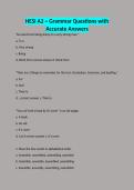 HESI A2 ~ Grammar Questions with Accurate Answers