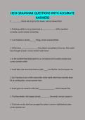 HESI GRAMMAR QUESTIONS WITH ACCURATE ANSWERS