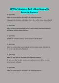 HESI A2 Grammar Test 1 Questions with Accurate Answers