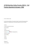 ATI RN Nutrition Online Practice 2023 A &ndash; Full Questions & Answers 2026