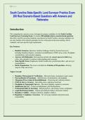 South Carolina State-Specific Land Surveyor Practice Exam  200 Real Scenario-Based Questions with Answers and  Rationales 