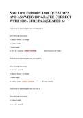 State Farm Estimatics Exam QUESTIONS AND ANSWERS 100&percnt; RATED CORRECT WITH 100&percnt; SURE PASS&vert;GRADED A&plus;
