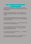 HESI A2 GRAMMAR QUESTIONS WITH ACCURATE ANSWERS