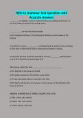 HESI A2 Grammar Test Questions with Accurate Answers