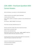 CON 1400V - Final Exam Questions With Correct Answers&period;