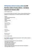 RN Nutrition Online Practice 2023 A &ndash; Complete Questions & Answers 2026