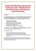 Georgia &lpar;GA&rpar; Utility Manager Study guide &  Practice Exam 2026 &ndash; Real 200 Questions  with Verified Answers and Explanations &vert;  Instant Pdf Download