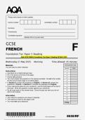 AQA GCSE FRENCH Foundation Tier Paper 3 Reading QP MAY 2025