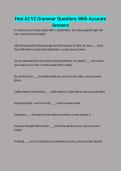 HESI A2 V2 GRAMMAR Sept Questions with Accurate Answers