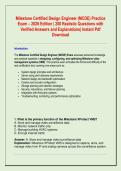 Milestone Certified Design Engineer &lpar;MCDE&rpar; Practice  Exam &ndash; 2026 Edition &vert; 200 Realistic Questions with  Verified Answers and Explanations&vert; Instant Pdf  Download  