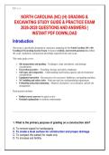 NORTH CAROLINA &lpar;NC&rpar; &lpar;H&rpar; GRADING &  EXCAVATING STUDY GUIDE & PRACTICE EXAM  2026-2028 QUESTIONS AND ANSWERS &vert;  INSTANT PDF DOWNLOAD 