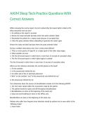 AASM Sleep Tech Practice Questions With Correct Answers
