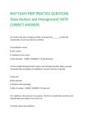 RHIT EXAM PREP PRACTICE QUESTIONS &lpar;Data Analysis and Management&rpar; WITH CORRECT ANSWERS 