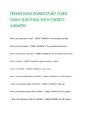 FRCNW EAWS BOARD STUDY GUIDE EXAM QUESTIONS WITH CORRECT ANSWERS
