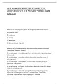 CASE MANAGEMENT CERTIFICATION TEST 2026 UPDATE QUESTIONS AND ANSWERS WITH COMPLETE SOLUTION