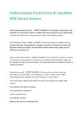 Evidence Based Practice Exam -1 Questions With Correct Answers