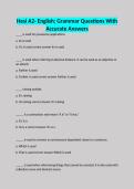 Hesi A2- English&semi; Grammar Questions With Accurate Answers