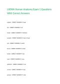 UIOWA Human Anatomy Exam 1 Questions With Correct Answers
