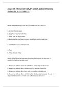 ACC 310F FINAL EXAM STUDY GUIDE QUESTIONS AND ANSWERS&comma; ALL CORRECT&excl;&excl;