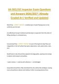 VA DEQ ESC Inspector Exam Questions  and Answers 2026&sol;2027 &vert;Already  Graded A&plus;&vert; Verified and Updated