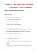 Cultural Anthropology &lpar;10th Edition&rpar; by Emily Schultz & Robert Lavenda &vert; Complete Test Bank with Practice Questions for All Chapters