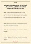 C208 WGU Change Management and Innovation ACTUAL EXAM ALL QUESTIONS AND CORRECT ANSWERS LATEST UPDATE THIS YEAR