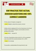 ENP PRACTICE TEST ACTUAL 2026 QUESTIONS AND 100&percnt; CORRECT ANSWERS
