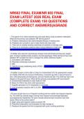 NR602 FINAL EXAM&sol;NR 602 FINAL EXAM LATEST 2026 REAL EXAM &lpar;COMPLETE EXAM&rpar; 150 QUESTIONS AND CORRECT ANSWERS&vert;AGRADE