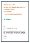Henke&rsquo;s Med-Math Test Bank 2026 &vert; Nursing Test Bank &vert; Dosage Calculation Nursing MCQs & Medication Administration Math