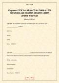 Walgreens PTCB Test A&B ACTUAL EXAM ALL 550 QUESTIONS AND CORRECT ANSWERS LATEST UPDATE THIS YEAR